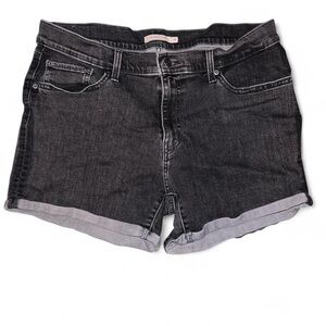 Levi's Black Jean Shorts Classic Cuffed Hem